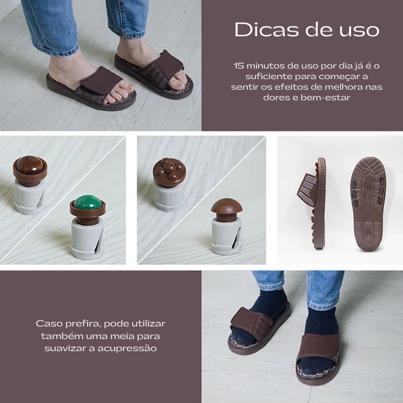 AcuPoint Sandal - Zapatilla de acupresión para reflexología podal